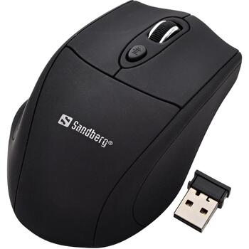 Sandberg bezvadu pele Pro 630-06, 60g, 1600 DPI, 5 pogas, RF bezvadu, 10m, USB Type-A, RoHS (630-06)