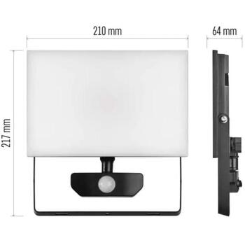 Emos LED прожектор TAMBO ZS2942, 50 W, 5000 lm, IP54, нейтральный белый свет, алюминиевый корпус, PIR датчик (ZS2942)