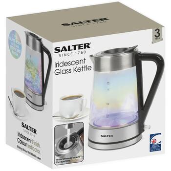 Salter Чайник EK5078IRFVDE, 2200 W, 1.7 л, стекло, 360° поворот, LED подсветка, автоотключение (EK5078IRFVDE)