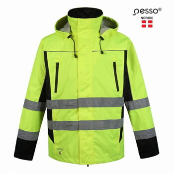 Pesso Denver CL2 augstas redzamības jaka, XL, dzeltena/melna, EN ISO 20471:2013 2. klase, vēja/ūdens necaurlaidīga (DENVER_G-XL)