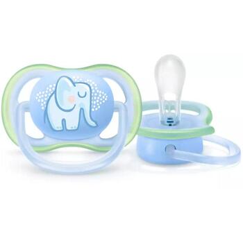 Philips Avent Ultra Air Deco пустышка SCF086/01, синий слон, 0-6M, 1 шт., вентиляция, без BPA (SCF086/01)