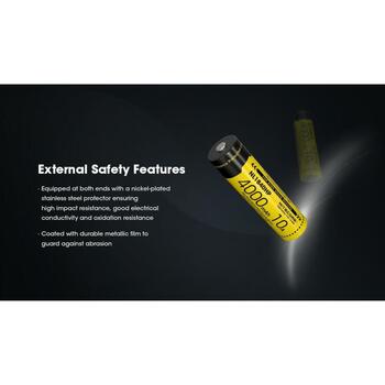 Nitecore Перезаряжаемые батареи NC-NL1840HP, 4000 мАч, 3.6 В, Li-Ion (18650), 10 А, IPX6, 24 месяца гарантии (NC-NL1840HP)