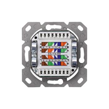 Digitus модульный настенный выход DN-9007-S-1, 2xRJ45, 500MHz, 10GBase-T, с заземлением (DN-9007-S-1)