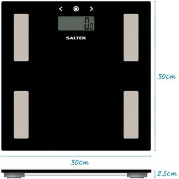 Salter Ванные весы 9150 BFEU12, 1.5kg, 440mm, 334mm, 43mm, 2xAAA, LCD, 8 пользователей, 180kg, 1g точность, анализ жира в теле (9150 BFEU12)