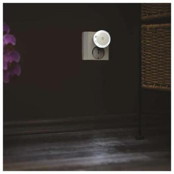 Emos LED naktslampa P3306, 230 V~, 0,5 W, 2 lm, auksti balta gaisma, fotosensors, automātiska ieslēgšanās/izslēgšanās (P3306)