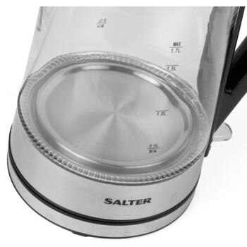 Salter Чайник из стекла с изменением цвета EK5078SSFVDE, 2200 W, 1.7 л, 360° поворот, LED подсветка, автоотключение (EK5078SSFVDE)