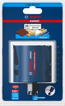 Caurumzāģis 68mm Construction Material, Urbjmašīnām/skrūvgriežiem, triecienurbjmašīnām/triecienskrūvgriežiem EXPERT CONSTRUCTION MATERIAL PC PLUS CAURUMZĀĢIS, 2608900470, BOSCH (2608900470)