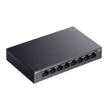 TP-LINK LS108GP настольный коммутатор, 8x Gigabit, 8x PoE+ 30W, бюджет 62W, 16 Гбит/с, 250м, без вентилятора (LS108GP)