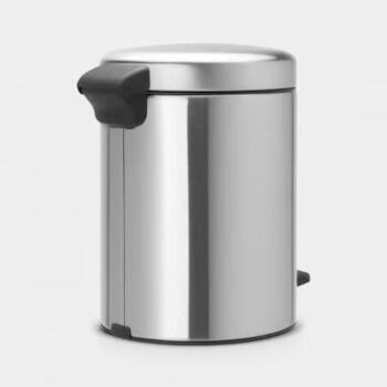 Brabantia NewIcon 112645 ведро для мусора с педалью, 5 л, матовая сталь, непроницаемое для запаха, нескользящее основание (112645)