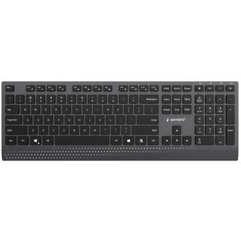 Gembird KB-MCH-06 тонкая проводная мультимедийная клавиатура, адаптер Type-C, раскладка US, черная, 1.8м, 109 клавиш (KB-MCH-06)