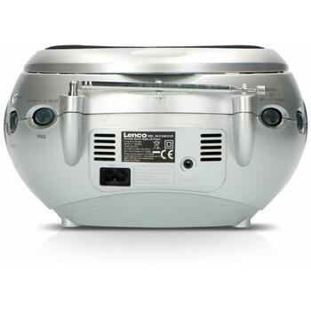 Lenco SCD-24 Black/Silver CD-магнитола, 2x2W, FM-радио, CD/CD-R/CD-RW, ЖК-дисплей, разъем 3.5mm для наушников, ручка для переноски (SCD-24 Black/Silver)