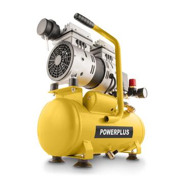 Powerplus kompresors POWX17230S, 550W, 8bar, 105l/min, 6L, Bez eļļas, Kluss, Spiediena regulators (POWX17230S)