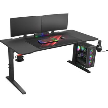 Genesis spēļu galds Holm 160 RGB NDS-2250, 160x75cm, 70-90cm, MDF, regulējams augstums, kabeļu pārvaldība, krūžu turētājs (NDS-2250)