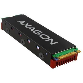 Axagon SSD кулер M.2 CLR-M2, 76 x 24 x 10 мм, красный, 3 термопрокладки, монтажные материалы, отвертка (CLR-M2)