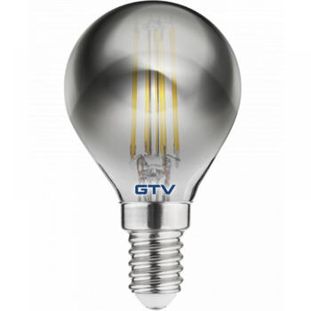 Gtv LED лампочка E14, LD-G45FPE4-30, 4 W, 300 lm, 2700 K, AC220-240V, 360°, FILAMENT серый (LD-G45FPE4-30)