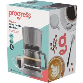 Progress Кофеварка EK6658PVDE, 750W, 1.5l, серый, капельная фильтрация, функция противопролива (EK6658PVDE)