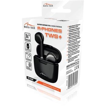 Media-Tech Беспроводные наушники MT3608K, 20Hz-20kHz, 110dB, -42dB, 5h, 15h, USB-C, 2x2g, 19g (MT3608K)