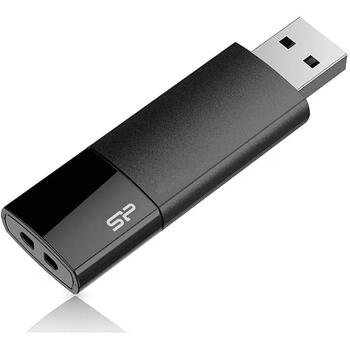Silicon Power zibatmiņas diskdzinis Ultima U05 SP008GBUF2U05V1K, 8GB, USB 2.0, USB Type-A, melns, matēts, LED indikators (SP008GBUF2U05V1K)
