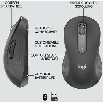 Logitech Bezvadu pele M650 910-006254, 2000dpi, 4 pogas, optiskais sensors, bezvadu savienojums, rozā krās. (910-006254)