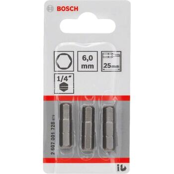 Bosch 2607001730 Sešstūra galviņu komplekts, 25mm, 1/4