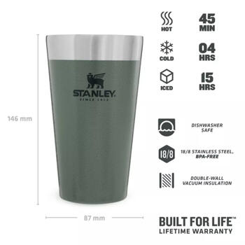 Stanley® The Stacking Tumbler 2802282057, 0,47л, нержавеющая сталь, зеленый, тепло 45мин, холод 4ч, со льдом 15ч (2802282057)