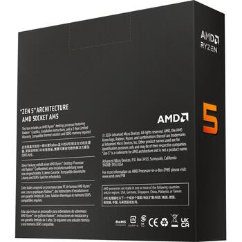Amd Ryzen 5 9600X процессор 100-100001405WOF, 3.9 GHz, 5.4 GHz, 6 ядер, 12 потоков, 38 MB L2 & L3, 65 W TDP, DDR5-SDRAM (100-100001405WOF)