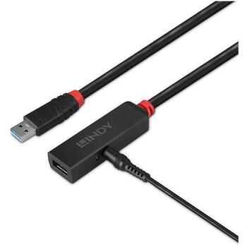 Lindy 43400 USB удлинитель 3м, 5Гбит/с, USB Type A мужской / USB Type C женский, кабель адаптера питания в комплекте (43400)