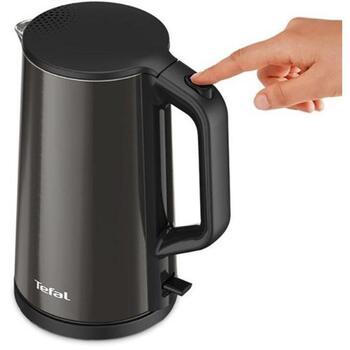 Tefal электрический чайник KI583E, 2000 W, 1.5 L, нержавеющая сталь, 360° вращающаяся база, графитовый цвет (KI583E)