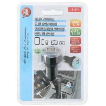 All Ride Авто USB двойное зарядное устройство 2864815, 12-24V DC, 5V DC, 2.1A, 2 USB порта, совместимо со смартфонами, планшетами (2864815)