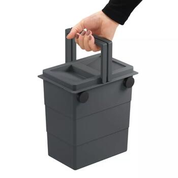 Hailo FlexBox S 030420100, 7л, 25,5x21x14см, ПП, магнитный, складные ручки, тёмно-серый (030420100)