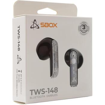 Sbox Беспроводные наушники EB-TWS148-B, 20-20000Гц, 32Ω, 90дБ, Bluetooth 5.3, 30ч в режиме ожидания, 3-4ч для разговоров/музыки (EB-TWS148-B)