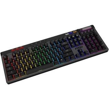 Msi Клавиатура STRIKE PRO W SILENT US RGB LED, 4200mAh, 1500ч, беспроводная, USB Type-C, черная, эргономичная (STRIKE PRO W SILENT US)