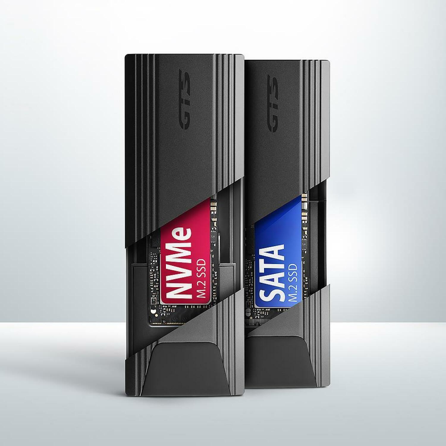 Axagon SSD корпус EEM2-GTS2 USB-C 10Gbps, M.2 NVMe/SATA, 112 x 40 x 14 мм, 0.5 м кабель, 1 термопроводящий коврик (EEM2-GTS2)