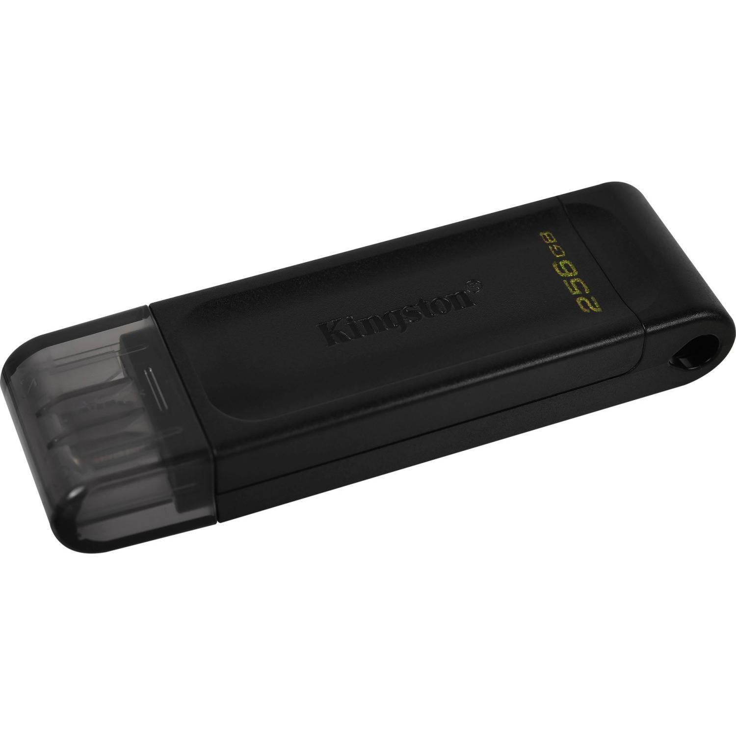 Kingston DataTraveler 70 DT70/256GB, 256 ГБ, USB Type-C, USB 3.2 Gen 1, до 200 МБ/с, водонепроницаемый дизайн (DT70/256GB)