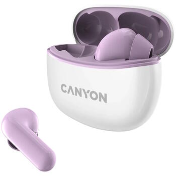 Беспроводные TWS наушники с Bluetooth соединением TWS-5 Фиолетовые CNS-TWS5PU CANYON (CNS-TWS5PU)
