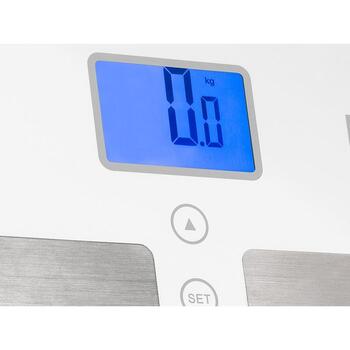 Lafe Elektroniskais ķermeņa svars MODELIS LAFWAG46347, 150kg, 100g, stikla platforma, LCD displejs, 10 lietotāji (LAFWAG46347)