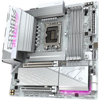 Gigabyte B860M AORUS ELITE WF6E ICE mātesplate, LGA 1851, DDR5, 9200MHz, 256GB, Micro-ATX, 2.5GbE, Wi-Fi 6E, USB 4 (B860M A ELT WF6E ICE)