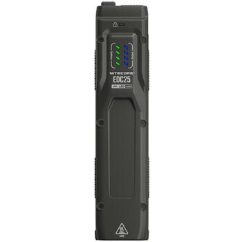 Nitecore EDC25, тактический фонарь, 2 лампы, 15 лм, 3000 лм, 1 м, IP54, USB зарядка, Li-Ion аккумулятор, алюминий (EDC25)