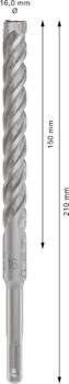 Triecienurbis SDS plus-5X 16x150x210 ,mm 1 gab., Perforatora urbjiem PRO SDS PLUS-5X TRIECIENURBIS PERFORATORIEM, 2608833825, BOSCH (2608833825)