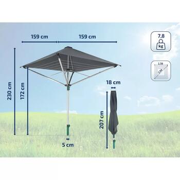 Leifheit LinoProtect 400 1082100, rotējošais veļas žāvētājs, 40m, 4 veļas mašīnas, jumts, 8 pakaramie (1082100)