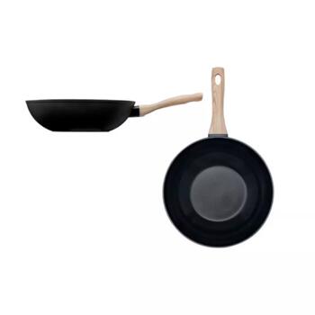 Pyrex Panna WOK Cook&Care 33CR28BW6, Ø28x8cm, 19cm rokturis, pārstrādāts alumīnijs, keramikas nepiedegošs pārklājums, bez PFAS (33CR28BW6)