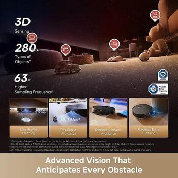 Dreame робот-пылесос L60 Ultra RLL37CE0-BLACK, 35000 Па, 5200 мАч, 0,275 л, влажная уборка, сухая уборка, Wi-Fi, D-ToF лидар (RLL37CE0-BLACK)