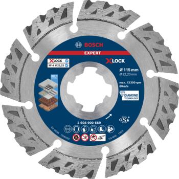 X-LOCK dimanta disks Multi Material 115, Mazām leņķa slīpmašīnām EXPERT MULTI MATERIAL DIMANTA GRIEZĒJDISKS, 2608900669, BOSCH (2608900669)