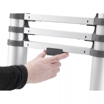 HAILO 037113131 Teleskopiskās kāpnes T80 FlexLine, alumīnijs, 13 pakāpieni, 380 cm, 150 kg, 111-380 cm (037113131)