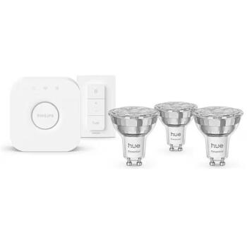 Philips Hue умный осветительный комплект E WCA 345 GU10 3kit SW EU, 3 лампы, GU10, 4.7 Вт, 345 лм, 2200-6500 K, 16 млн цветов (8721103103758)