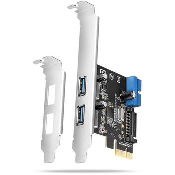 Axagon I/O karte PCEU-232RS 2x ārējie, 2x iekšējie USB 5Gbps, Renesas čips, stiprinājums iekļauts (PCEU-232RS)