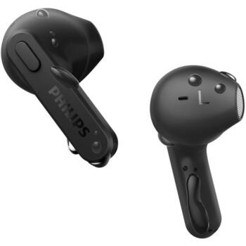 Philips Беспроводные наушники TAT2236 TAT2236BK/00, 18ч, 12мм, 104дБ, IPX4, Bluetooth, 2ч зарядка, встроенный микрофон (TAT2236BK/00)