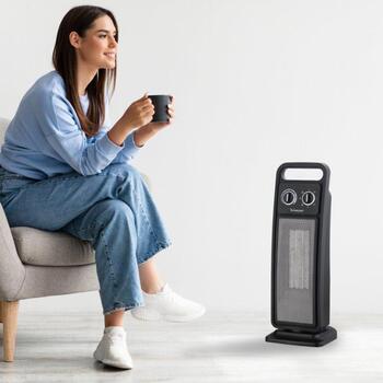 Beper Вентиляторный обогреватель P203TER002, 2000W, 2 уровня мощности, керамический, черный, термостат, вентилятор (P203TER002)