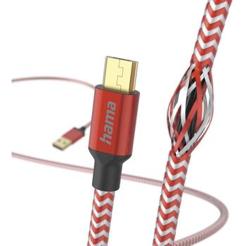 Hama USB kabelis 00201556, 1.5m, sarkans, USB 2.0, Mikro-USB, USB Type-A, 3A, 480Mbit/s, Quick Charge (00201556)