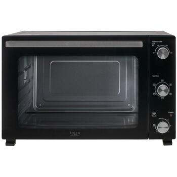 Adler Мини-духовка AD 6026, 48 л, 1800 Вт, черная, конвекция, 5 режимов выпечки, таймер, подсветка (AD 6026)